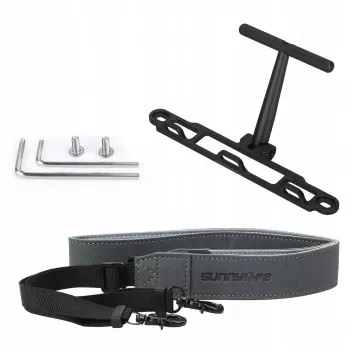 SUNNYLIFE Pasek na szyję/ramię do kontrolera DJI RC 2 / RC 1 - czarny nylon z hakami ze stopu aluminium