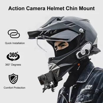 Uchwyt podbródkowy do kasku motocyklowego PULUZ do GoPro Hero 12 11 Mini 10 9 8 7 6 5 4 3+ Max - PU927B