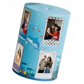 LOVEINSTANT Składana Kostka na Zdjęcia na 24 Odbicia Instax Mini - Błękit Morski