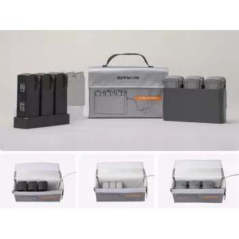 SUNNYLIFE Twarde etui na 3 akumulatory drona i ładowarkę kompatybilne z DJI Mini 4K, Air 3, Avata 2, DC830-S