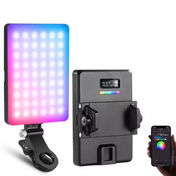 NEEWER VL67C RGB LED Video Light 5W z Uchwytem na Telefon i Sterowaniem przez Bluetooth