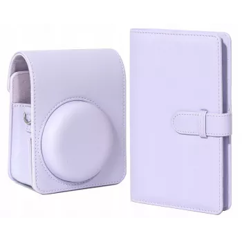 Zestaw etui i albumu na zdjęcia LOVEINSTANT do aparatu Fujifilm Instax Mini 13 - Fioletowy