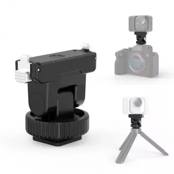 PULUZ Magnetic Quick Release Mount z gwintem 1/4 cala i adapterem cold shoe do Insta360 GO Ultra, kamer sportowych - PU1073B