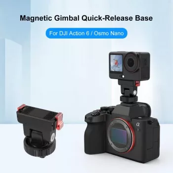 PULUZ PU1071B magnetyczny uchwyt szybkozłączny 1/4 i ISO do DJI Osmo Action 6 / Nano