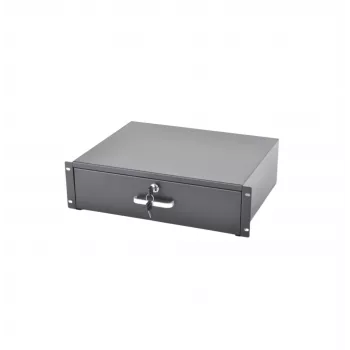 RACKTEL RL-SZ3U 3U Sliding Drawer for 19-Inch Racks, Black (RAL 9005)