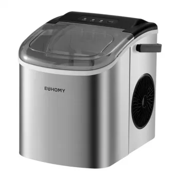 EUHOMY IM001 Ice Cube Maker, 1.2 L, 12 kg/24h, Silver