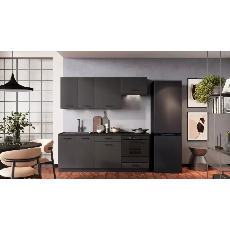 STOLKAR Cosmo Design ANIKA Grafit/Grafit 2.0 Zestaw mebli kuchennych - 6 elementów