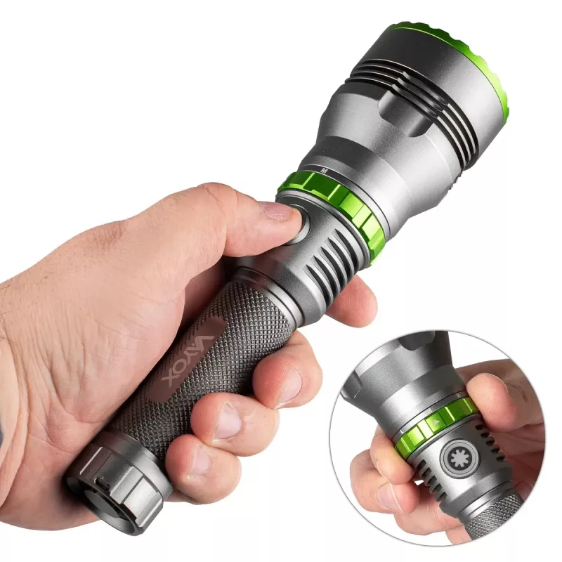 VAYOX VA0363 LED Flashlight 1000 lm, Rechargeable, USB-C, Power Bank, Black