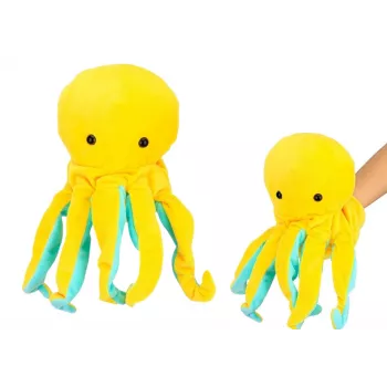 LEAN TOYS Pluszowa Maskotka Ośmiornica Żółta Pacynka 25 cm