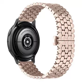 Pasek do zegarka Beline 20mm Metalowy Plastr Miodu Różowe Złoto