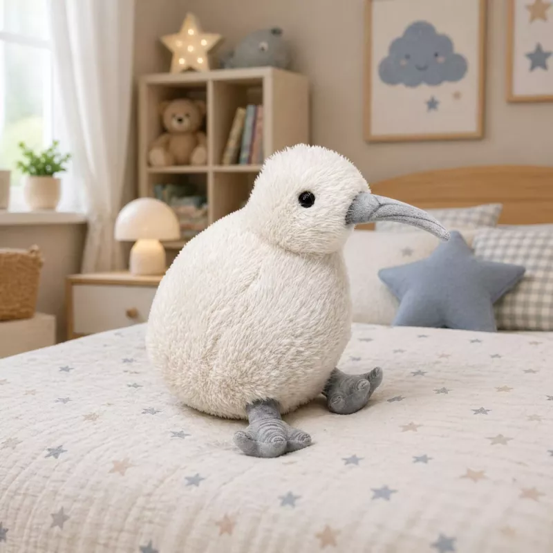 LEAN TOYS Pluszowy Kiwi Ptak Mascot Przytulanka Biały 17 cm