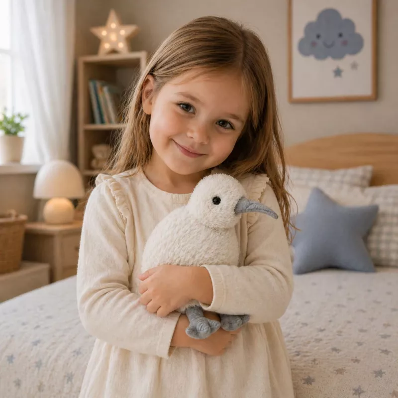 LEAN TOYS Pluszowy Kiwi Ptak Mascot Przytulanka Biały 17 cm