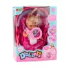 LEAN TOYS Lalka Bobas w Nosidełku z Butelką, Smoczkiem, Mówi, Gaworzy, Siusia