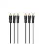 HAMA 3x RCA do 3x RCA Kabel Audio/Video 3m, Pozłacane Wtyki