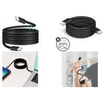 LogiLink Magnetic Data & Charging Cable USB-C do USB-C 1.5m Czarny 60W PD