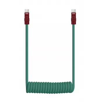 Newell USB-C do USB-C Kabel 100W, 1.5m, Silikon, Zwinięty, Zielono-Bordowy