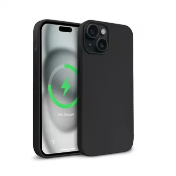 Etui magnetyczne Crong Color Cover dla Apple iPhone 15 Plus z MagSafe (Czarny)