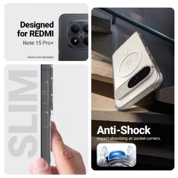 Crong Hybrid Clear Magnetic Case MagSafe do Xiaomi Redmi Note 15 Pro+ 5G (Przezroczysty)