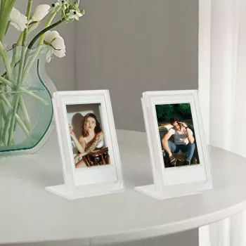 LOVEINSTANT 2x Przezroczysta Ramka na Zdjęcia + Pudełko do Przechowywania do Fujifilm Instax Mini 12, 11, 9, 8, 7s, 70, 90, 50, 40, Evo, Liplay, Link 2, Link SE