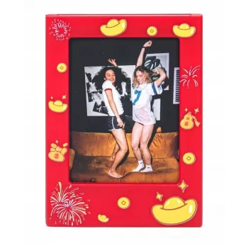 LOVEINSTANT 4x Magnetyczna Ramka na Zdjęcia do Instax Mini, Czerwona/Złota