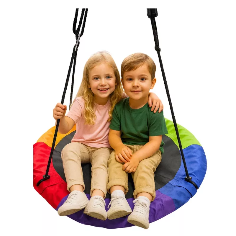 LEAN SPORT Huśtawka ogrodowa Bocianie Gniazdo dla dzieci Kolorowa 100cm