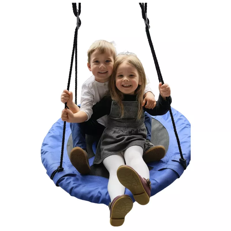 Huśtawka ogrodowa LEAN SPORT Gniazdo Bociana dla dzieci Niebieska 80cm
