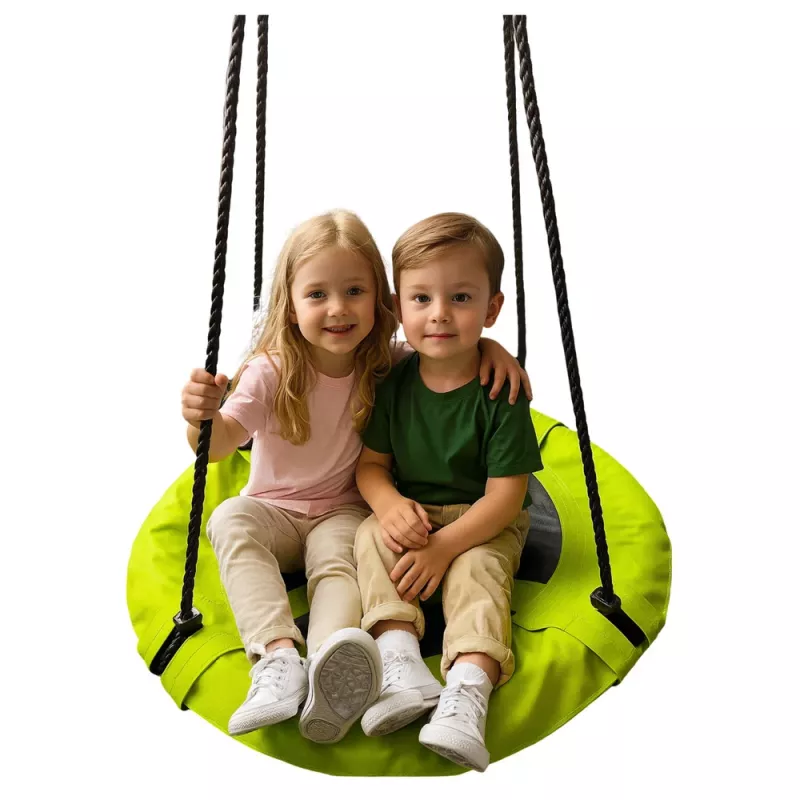 Huśtawka ogrodowa LEAN SPORT Gniazdo Bociana dla dzieci Zielona 60cm