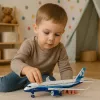 LEAN TOYS Samolot pasażerski z silnikiem pull-back, metal, światła, dźwięki, 23 cm