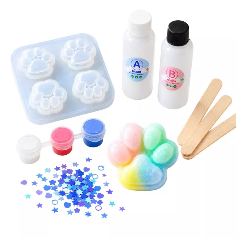 LEAN TOYS DIY Zestaw Kreatywny do Tworzenia Squishies Łapa Kota 44 szt.