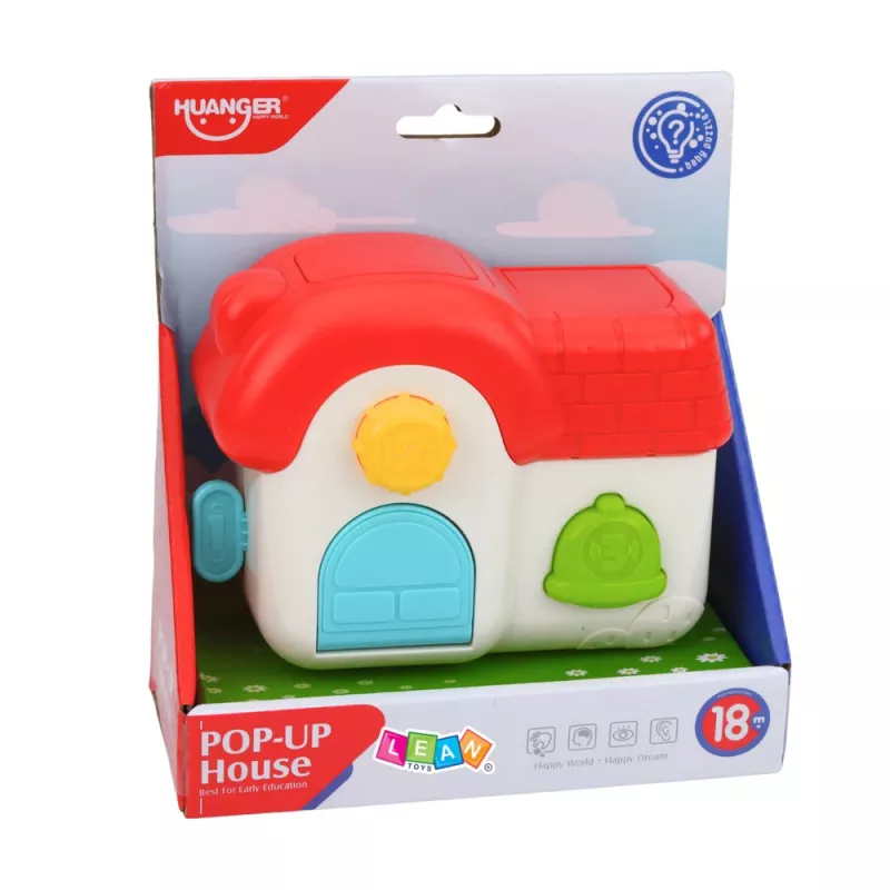 LEAN TOYS Interaktywny Edukacyjny Domek dla Maluchów - Wyskakujące Zwierzątka