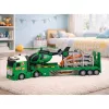 LEAN TOYS Zestaw Transportowy Dinozaurów: Ciężarówka, Laweta, Helikopter, Światła, Dźwięk