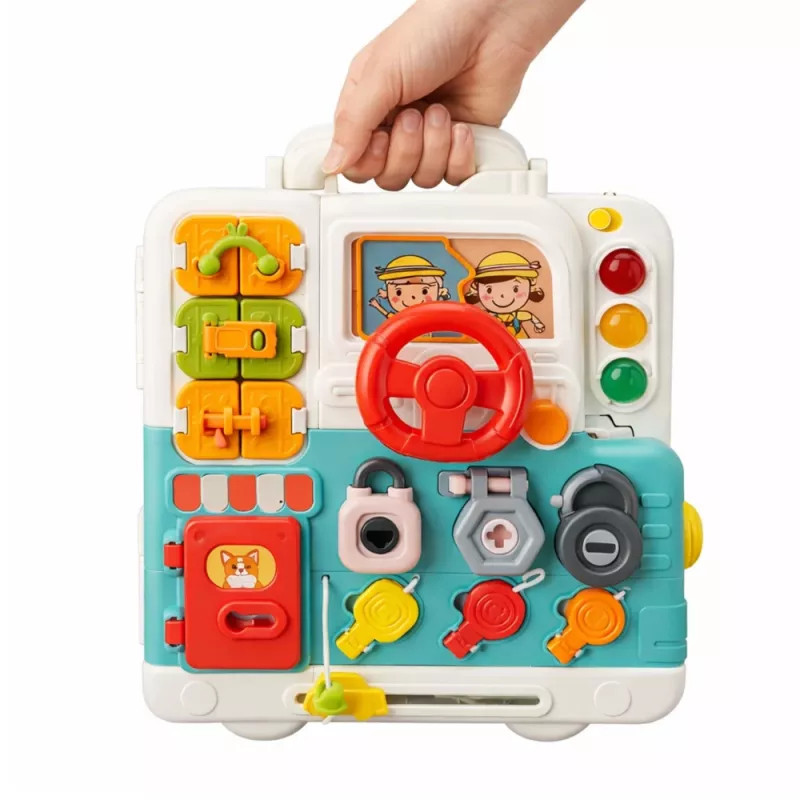 LEAN TOYS Interaktywna Książka Edukacyjna Tablica Manipulacyjna Światła Dźwięki 16 szt.