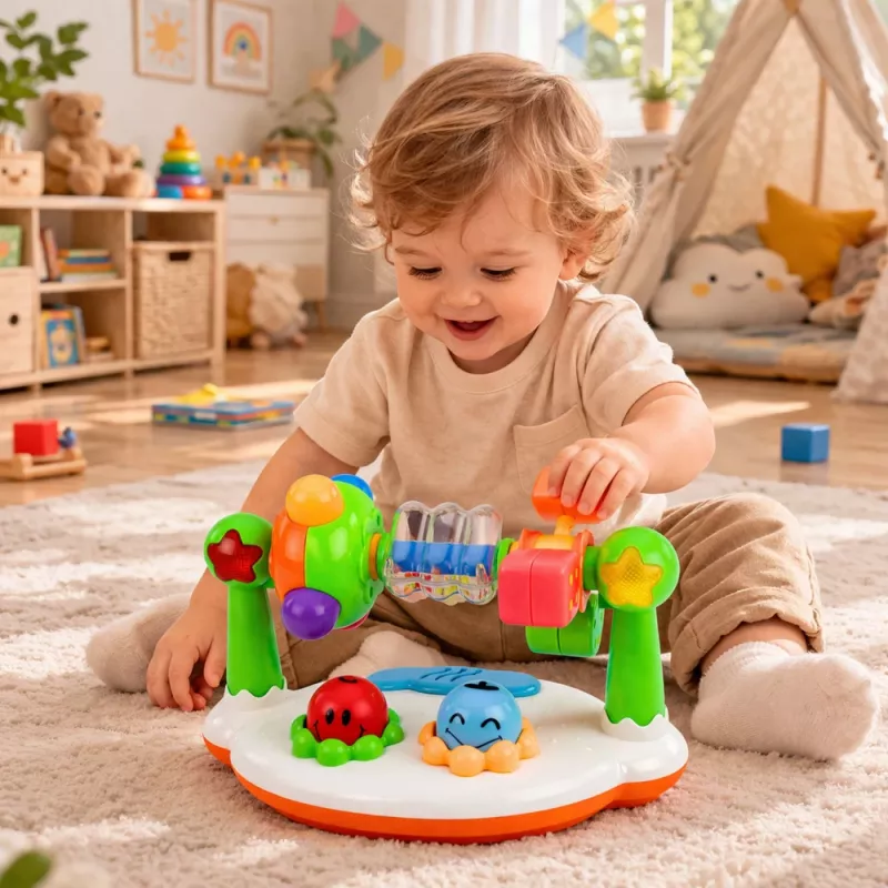 LEAN TOYS Interaktywna zabawka muzyczna dla maluchów Grzechotka Światła Dźwięki