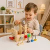 LEAN TOYS Drewniany Zestaw Narzędziowy dla Dzieci z Kołami Zębatymi i Nakrętkami - 25 Elementów, Drewno FSC, Wiek 3+