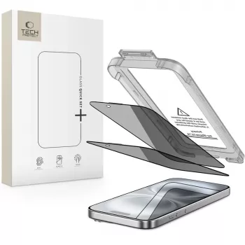 TECH-PROTECT QUICK SET SPY+ Privacy Tempered Glass Screen Protector 2-Pack do Apple iPhone 15 / iPhone 16