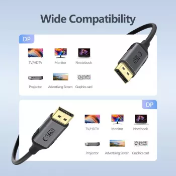 TECH-PROTECT ULTRABOOST DisplayPort do DisplayPort Kabel 1.4 4K 60Hz 200cm Czarny