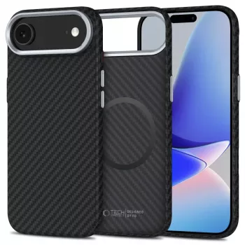 Tech-Protect Ion Carbon MagSafe Case do iPhone 17 Air, Czarny/Srebrny