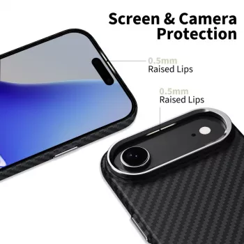 Tech-Protect Ion Carbon MagSafe Case do iPhone 17 Air, Czarny/Srebrny