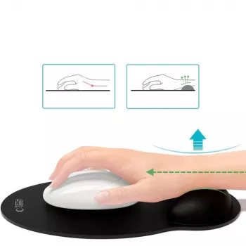 TECH-PROTECT A200 Podkładka pod mysz z żelem pod nadgarstek 25 x 22,5 cm Czarny