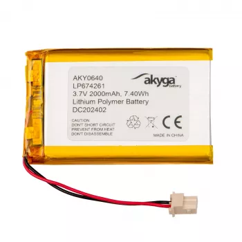 Akyga AKY0640 LP674261 akumulator Li-Po 3,7 V 2000 mAh, PCM, Molex 5264 2-pin, 50 mm