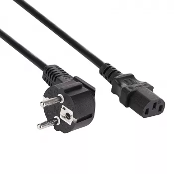 Kabel zasilający Akyga AK-PC-08S CEE 7/7 (Schuko) – IEC C13, 3 x 1,5 mm² miedź, 10 m, czarny