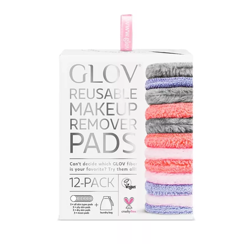 GLOV SET Starter Oily Skin Pads + All Skin Types Pads + Dry Skin Pads + Moon Pads Reusable Makeup Remover Kit