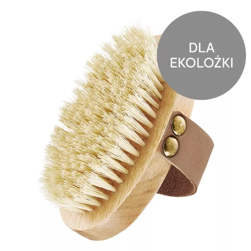 GLOV Dry Body Brush - Natural Tampico Bristles, Beechwood Handle, Ergonomic Hand Strap for Exfoliation and Massage