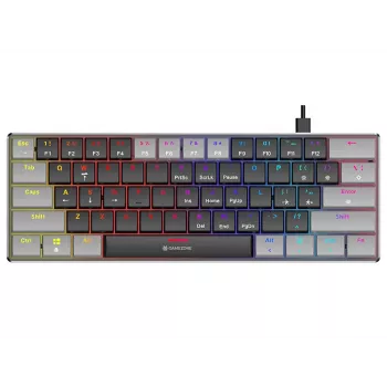 Klawiatura mechaniczna do gier Tracer GameZone Keylo 61, przewodowa, układ 60%, przełączniki Outemu Red, podświetlenie RGB, grafitowa