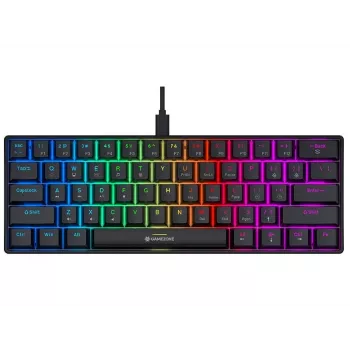 Tracer GameZone Claws 61 Przewodowa Mechaniczna Klawiatura Gamingowa, Układ 60%, Przełączniki Outemu Blue, Podświetlenie RGB, Czarny