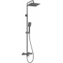 DEANTE Deszczownica z termostatyczną baterią wannową - Czarny Mat, 250mm