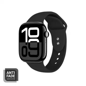Pasek silikonowy Crong Liquid Silicone do Apple Watch 38/40/41/42 mm (czarny)