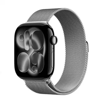 Pasek Crong Milano Steel ze stali nierdzewnej w stylu milanese loop do Apple Watch 38/40/41/42 mm (srebrny)