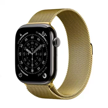 Crong Milano Steel - Bransoleta ze stali nierdzewnej do Apple Watch 42/44/45/49 mm (Złoty)