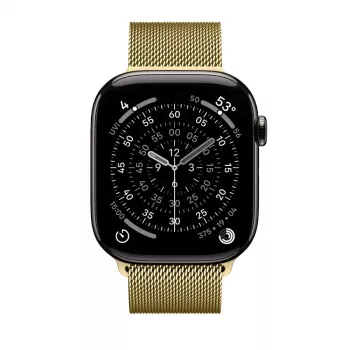 Crong Milano Steel - Bransoleta ze stali nierdzewnej do Apple Watch 42/44/45/49 mm (Złoty)